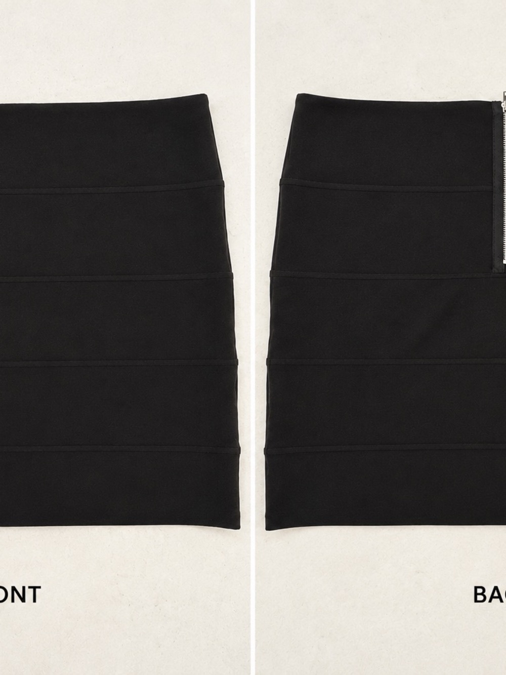 Ambiance Black Horizontal-Panel Mini Skirt